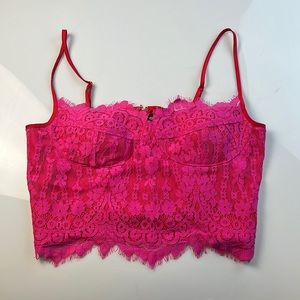 Bebe Lace Corset Satin Crop Top S60-35